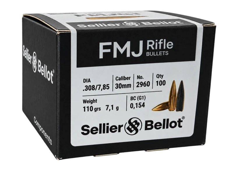 Ogives 2960 SELLIER BELLOT cal.308 Win FMJ 110gr /100