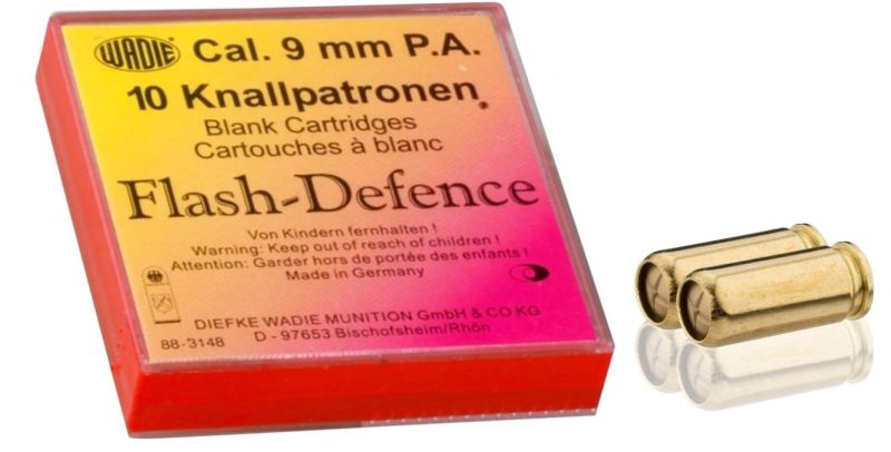 Cartouches à blanc 9mm Pistolet FLASH Défense WADIE /10