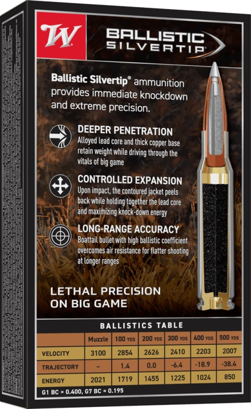 WINCHESTER cal.243 Win Ballistic Silvertip 95 grains - 6.1 grammes /20