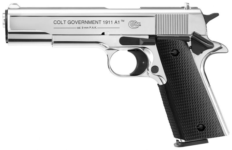 Pistolet d'alarme COLT GOVERNEMENT1911 A1 Chromé UMAREX cal.9mm P.A.K