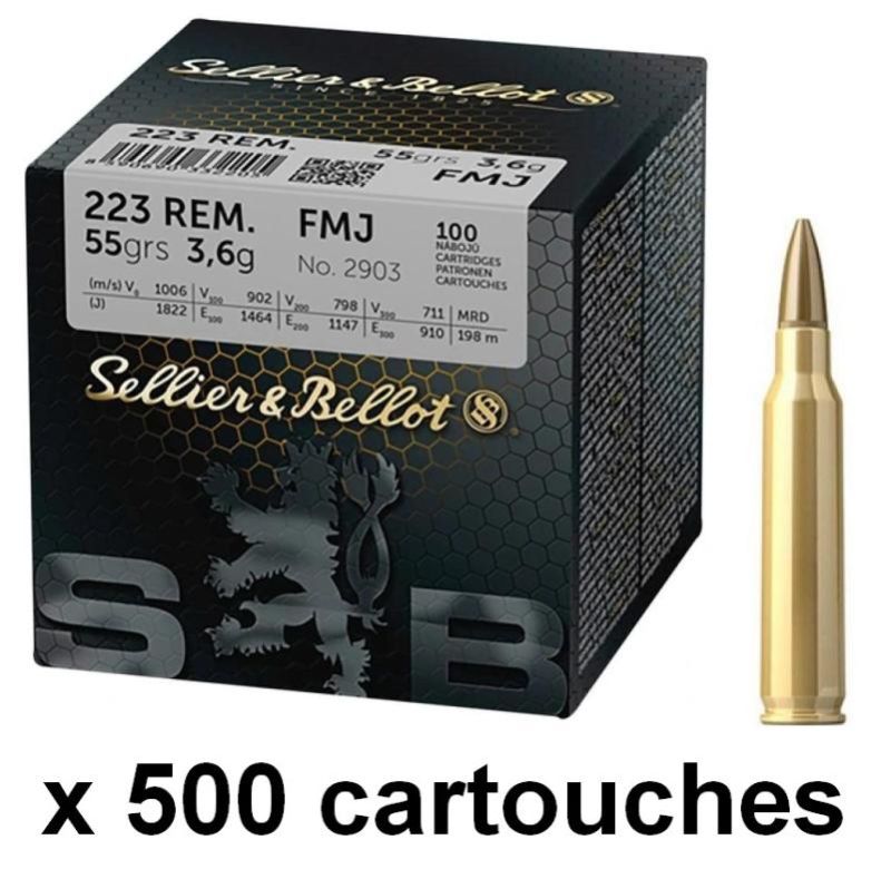 SELLIER & BELLOT cal.223 Rem FMJ 55gr /500