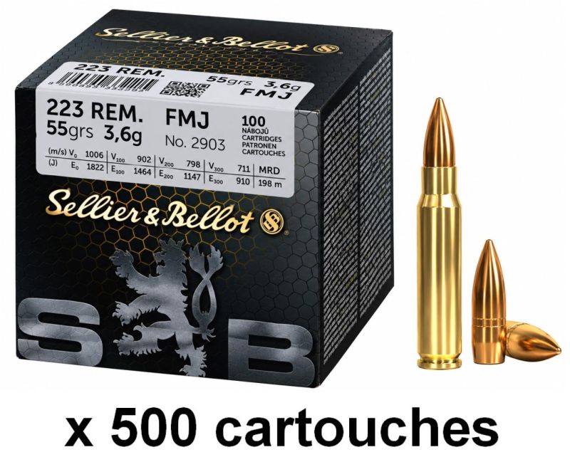 SELLIER & BELLOT cal.223 Rem FMJ 55gr /500