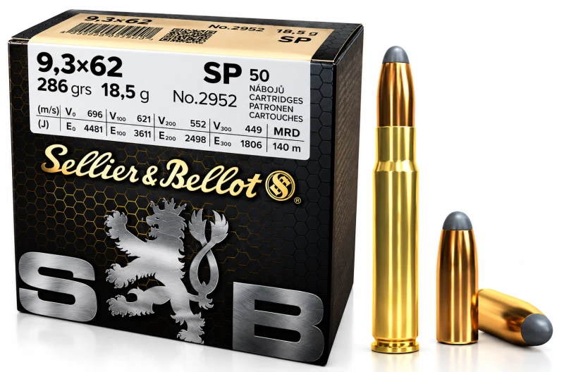 SELLIER & BELLOT cal.9,3x62 SP 286 grains - 18.5 grammes /50