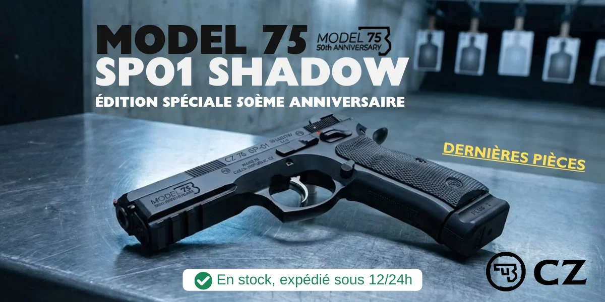 En stock, dernière chance - Pistolet CZ SP01 Shadow Anniversary calibre 9x19
