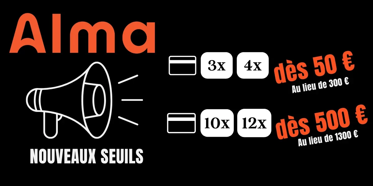 ALMA: Le paiement en plusieurs fois Simple. Garantie  - Payez en 2X - 3X - 4X