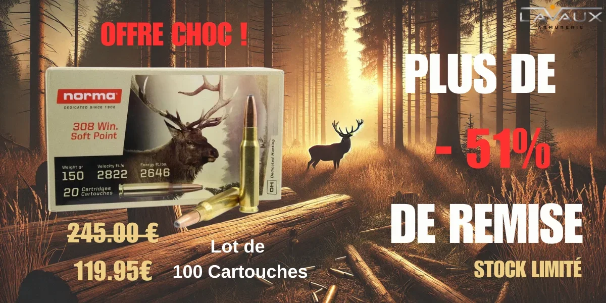 Offre Choc ! Munitions NORMA à -51% le lot de 100 cartouches